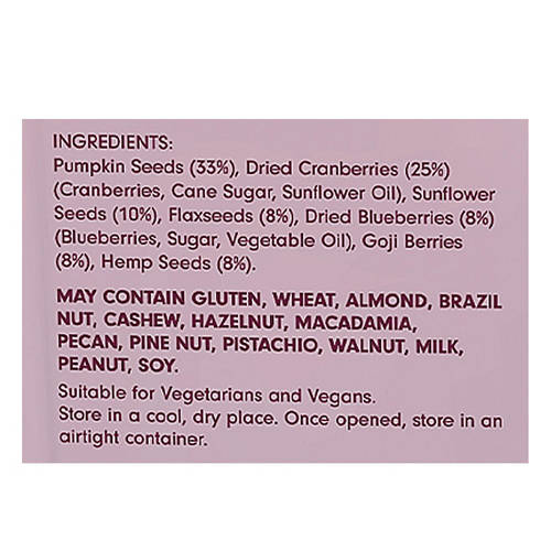 Ingredients 1, Berry Boost Nut and Seed Toppers 150g