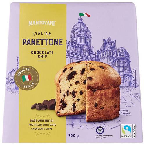 Front shot 2, Panettone Choc Chip 750g