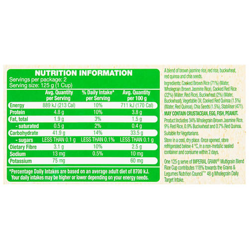 Nutrients 1, Rice Cup Multigrain 2x125g