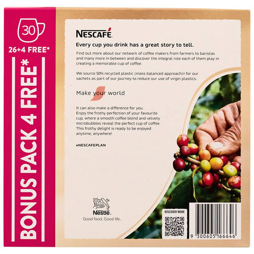 Front shot 3, Cappuccino Sachets 30 Pack 375g