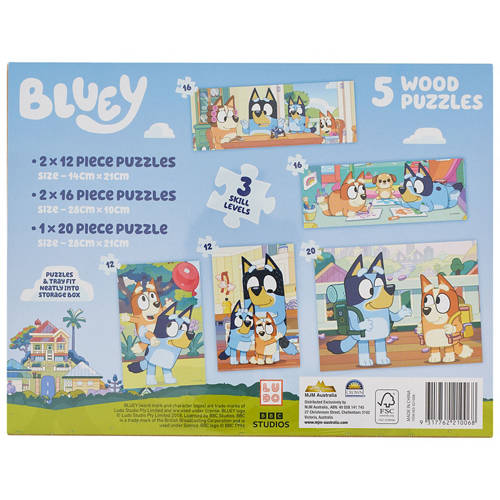 Front shot 2, Licensed Wood Puzzles 5 Pack