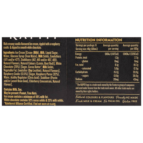 Nutrients 1, White Chocolate & Raspberry Ice Cream 6 Pack 360ml