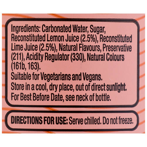 Ingredients 1, Lemon Lime Bitters Mixers 4x330ml
