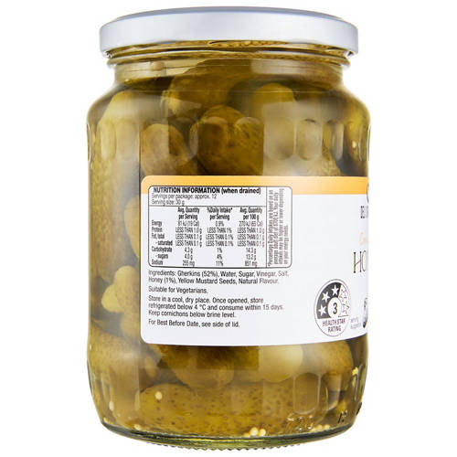 Front shot 4, Honey Cornichons 680g