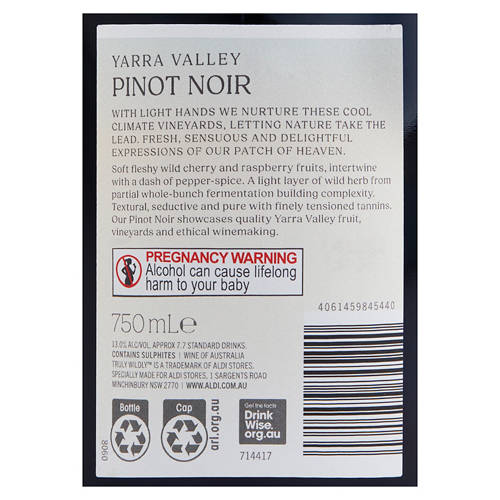 Front shot 3, Truly Wildly Yarra Valley Pinot Noir