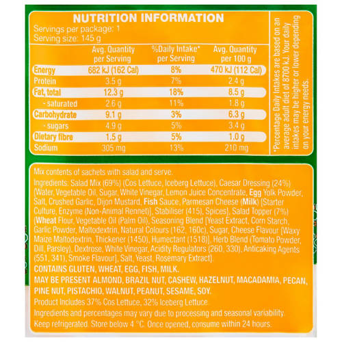 Nutrients 1, Caesar Salad Mini Kit 145g