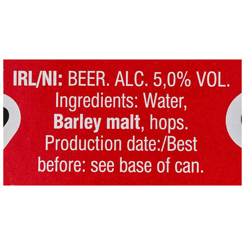 Ingredients 1, Budvar Cans 4 Pack 500ml