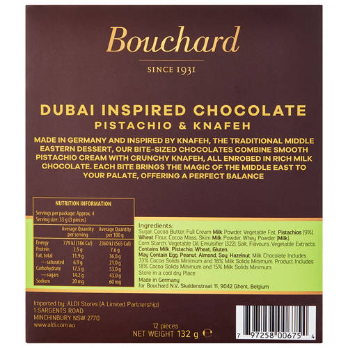 Front shot 3, Dubai Inspired Chocolate Pralines 132g