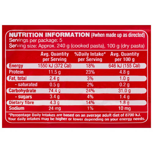 Nutrients 1, Pasta Fettuccine 500g