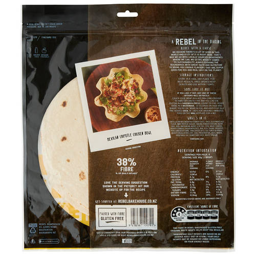 Front shot 2, Gluten Free White Wrap 4 Pack 320g