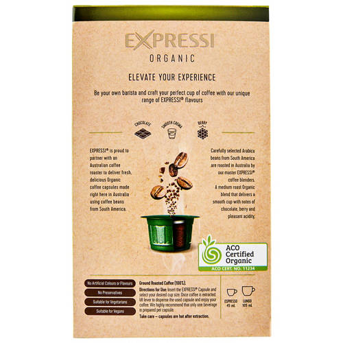 Front shot 3, Organic Coffee Capsules 16 Pack 124g