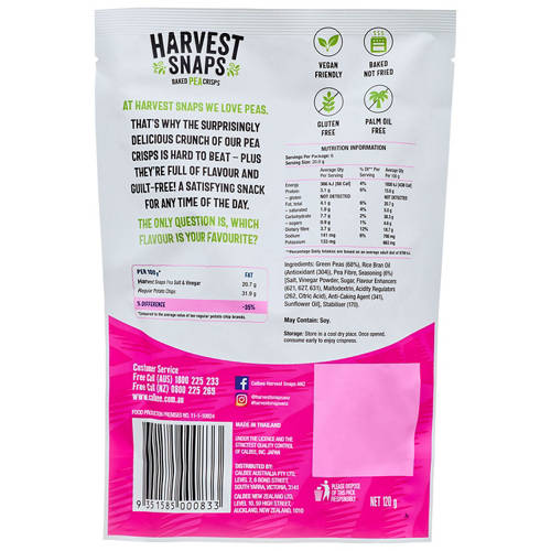 Front shot 2, Harvest Snaps Salt & Vinegar 120g