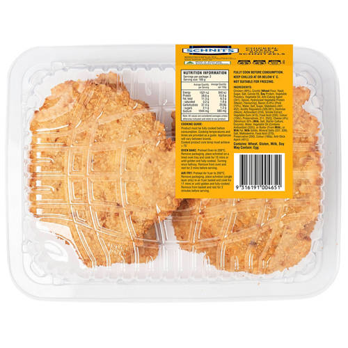 Front shot 2, Chicken, Cheese & Bacon Schnitzel 360g