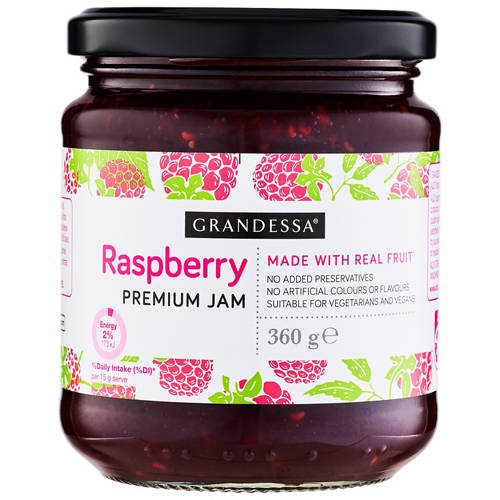 Front shot 2, Raspberry Jam 360g
