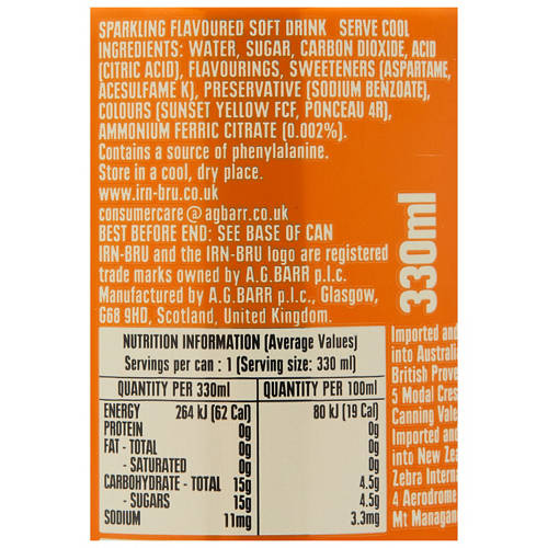 Nutrients 1, Irn Bru 330ml