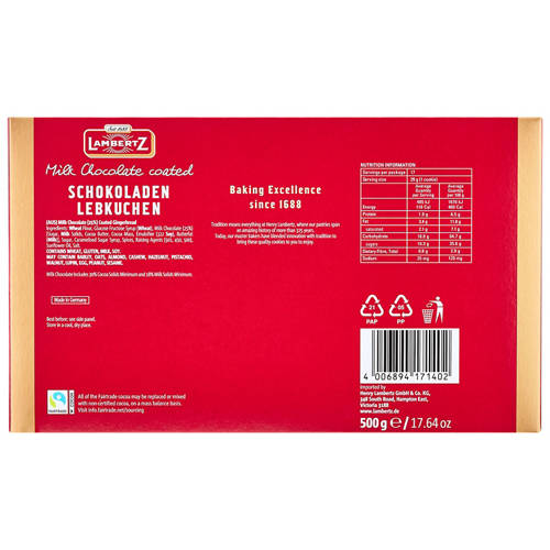 Front shot 3, Hearts & Stars Shaped Gingerbread Milk Chocolate 500g