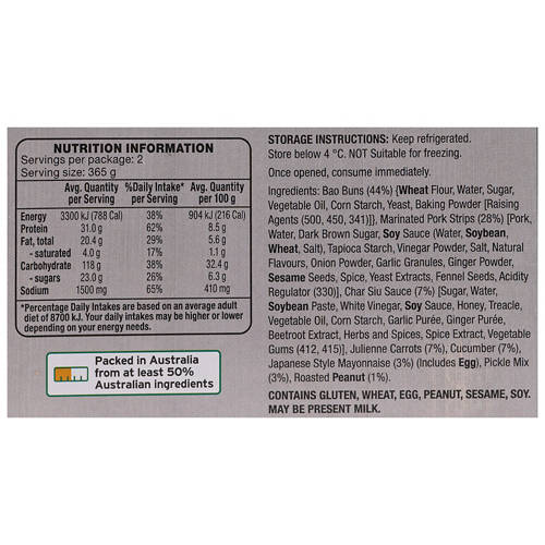 Nutrients 1, Pork Bao Bun Meal Kit 730g