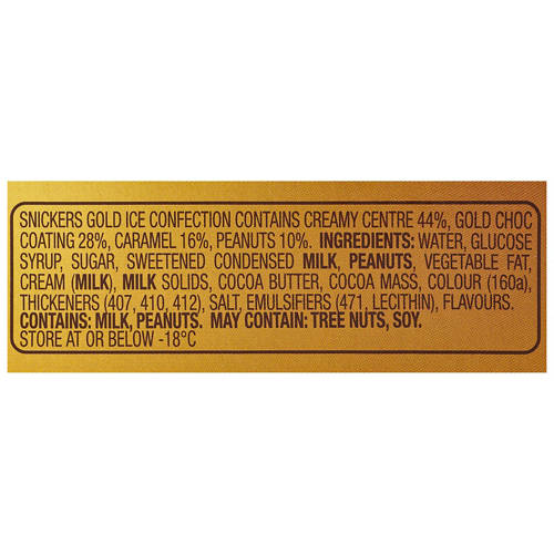 Front shot 4, Gold Frozen Dessert Bars 5 Pack 220ml