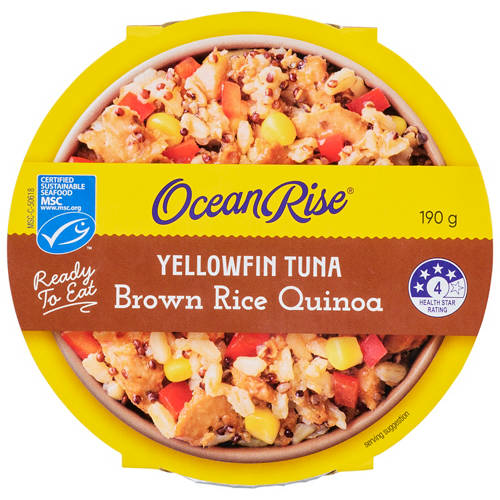 Front shot 2, Yellowfin Tuna & Brown Rice Quinoa Ready Meal 190g