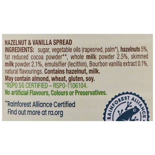 Ingredients 1, Duo Hazelnut & Vanilla Spread 350g