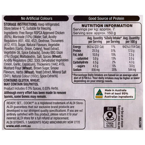 Ingredients 1, Boneless Butterflied RSPCA Approved Free Range Chicken