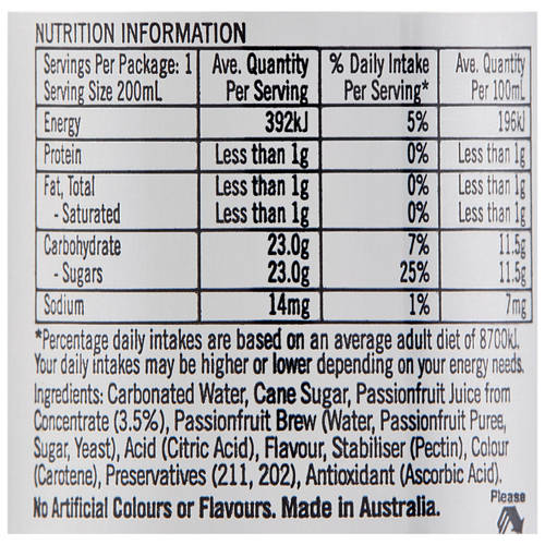 Nutrients 1, Passionfruit Mini Cans 6 Pack 200ml