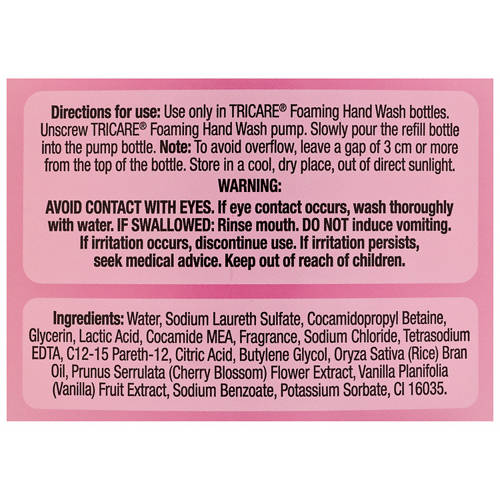 Ingredients 1, Foaming Hand Wash Refill 1L