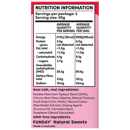 Nutrients 1, Natural Sweets Flavoured Gummies Strawberry & Cream 100g