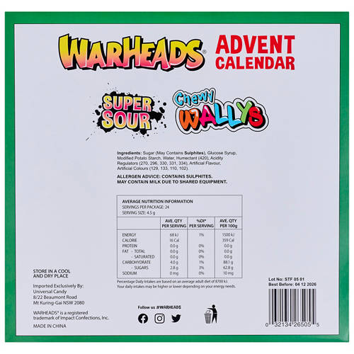 Front shot 2, Sour Advent Calendar 108g