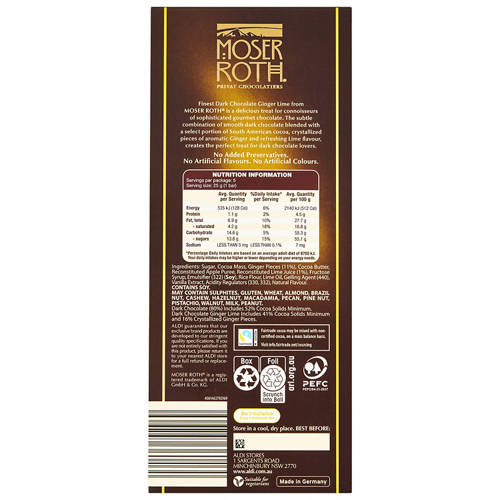 Front shot 2, Finest Dark Ginger Lime Chocolate 5 Pack 125g