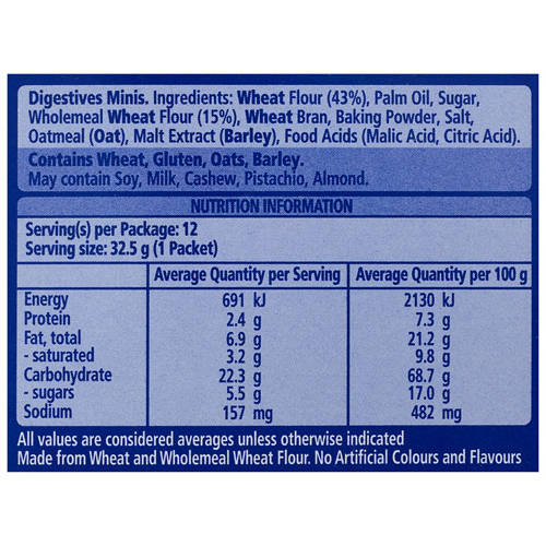 Ingredients 1, McVitie's Digestives Minis Biscuits 12 pack 390g