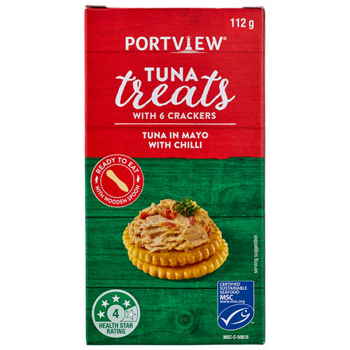 Front shot 2, Mayo With Chilli Tuna Treat With Crackers 112g