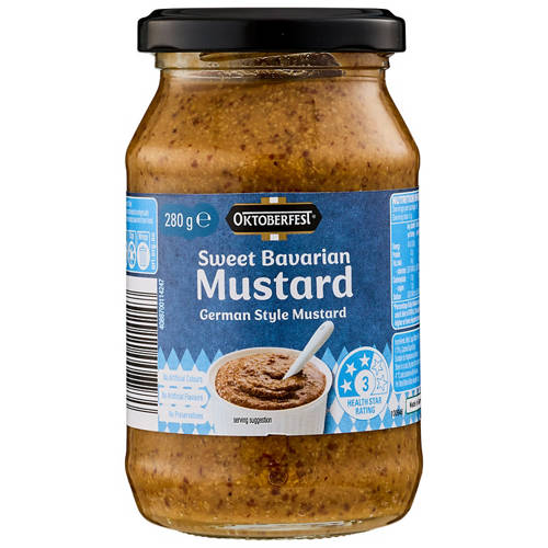 Front shot 2, German Style Sweet Bavarian Mustard 280g