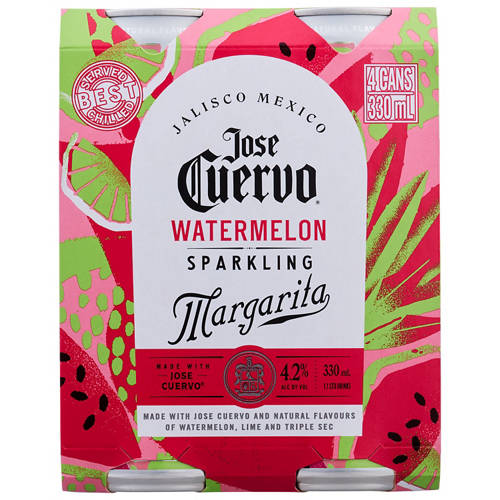 Front shot 2, Watermelon Tequila Cans 4x330ml