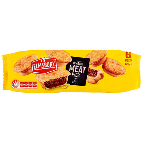 Front shot 2, Meat Pies 6 Pack 900g