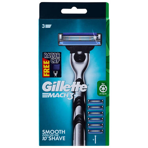 Mach 3 Kit Handle and Cartridges 6 Pack Product Image Front shot 01