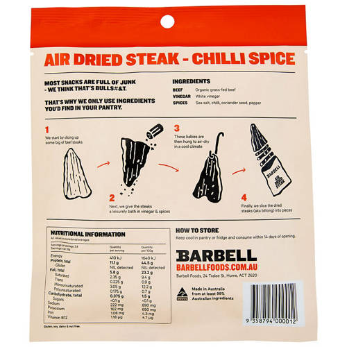 Front shot 2, Air Dried Steak Chili 70g