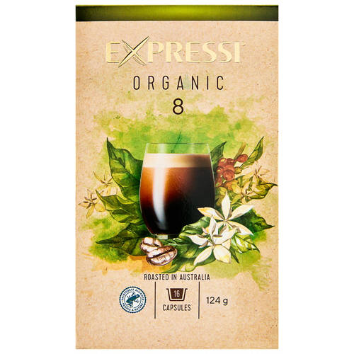 Front shot 2, Organic Coffee Capsules 16 Pack 124g