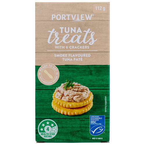 Front shot 2, Smoke Flavoured Tuna Pate Treats with Crackers 112g