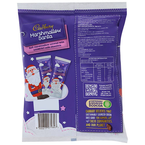 Front shot 2, Chocolate Marshmallow Santas Sharepack 175g