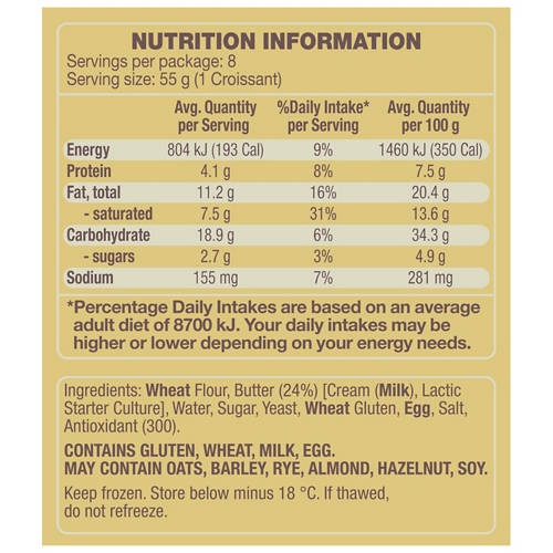 Nutrients 1, Croissants 8 Pack 440g