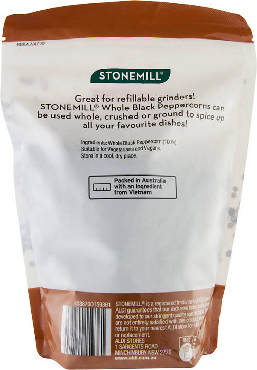 Front shot 2, Whole Black Peppercorns 380g