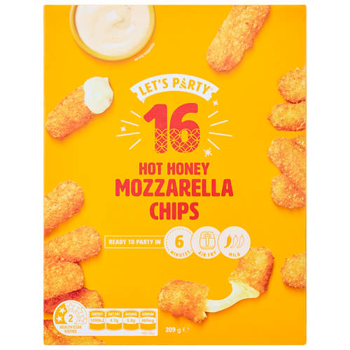 Front shot 2, Hot Honey Mozzarella Chips 209g