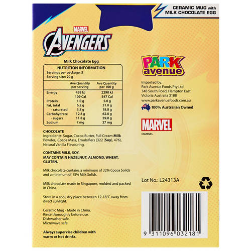 Front shot 3, Avengers Kids Mug and Egg Gift Set 60g