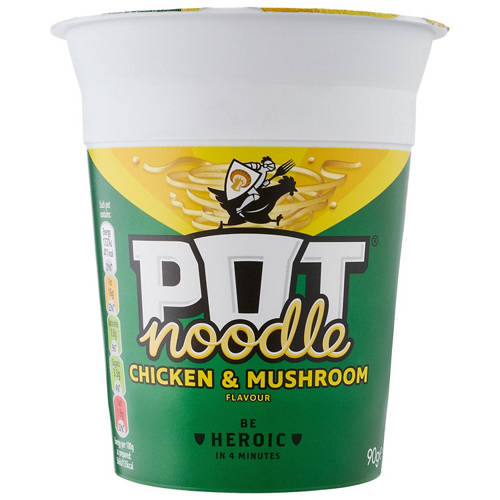 Front shot 2, Chicken & Mushroom Flavoured Pot Noodle 90g