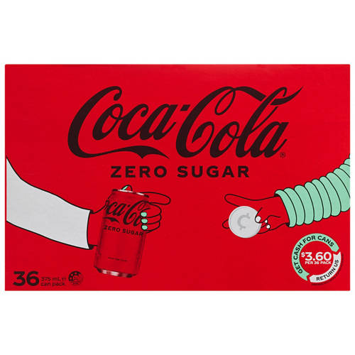 Front shot 2, Coke Zero Sugar 36 Pack 375ml