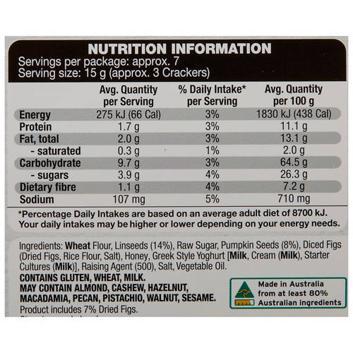 Nutrients 1, Fig & Pumpkin Seed Crackers 100g
