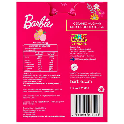 Front shot 3, Barbie Kids Mug and Egg Gift Set 60g