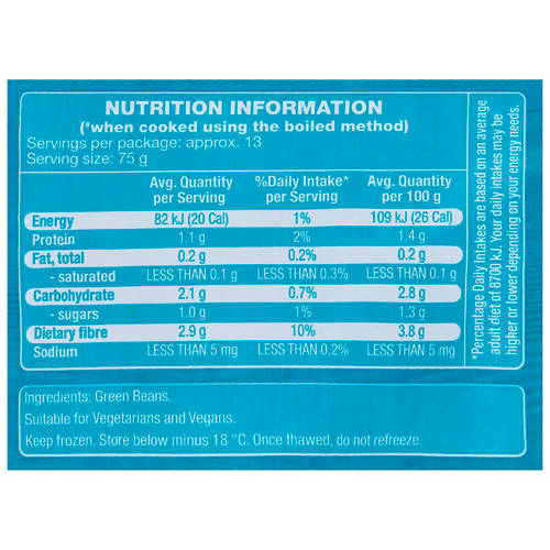 Nutrients 1, Australian Green Beans 1kg