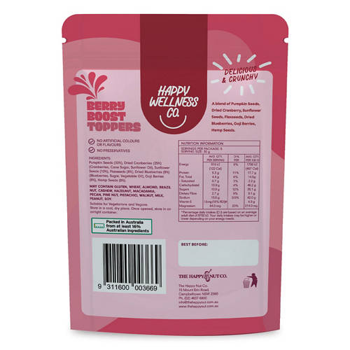 Front shot 2, Berry Boost Nut and Seed Toppers 150g